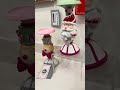 Raz 8.75" Set of 2 Santa and Reindeer Christmas Pillar Candle Holders 4611608