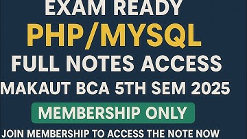 EXAMEN KLAAR PHP/MySQL Volledige notitie PDF-toegang | MAKAUT BCA 5e semester 2025 | Alleen voor ...