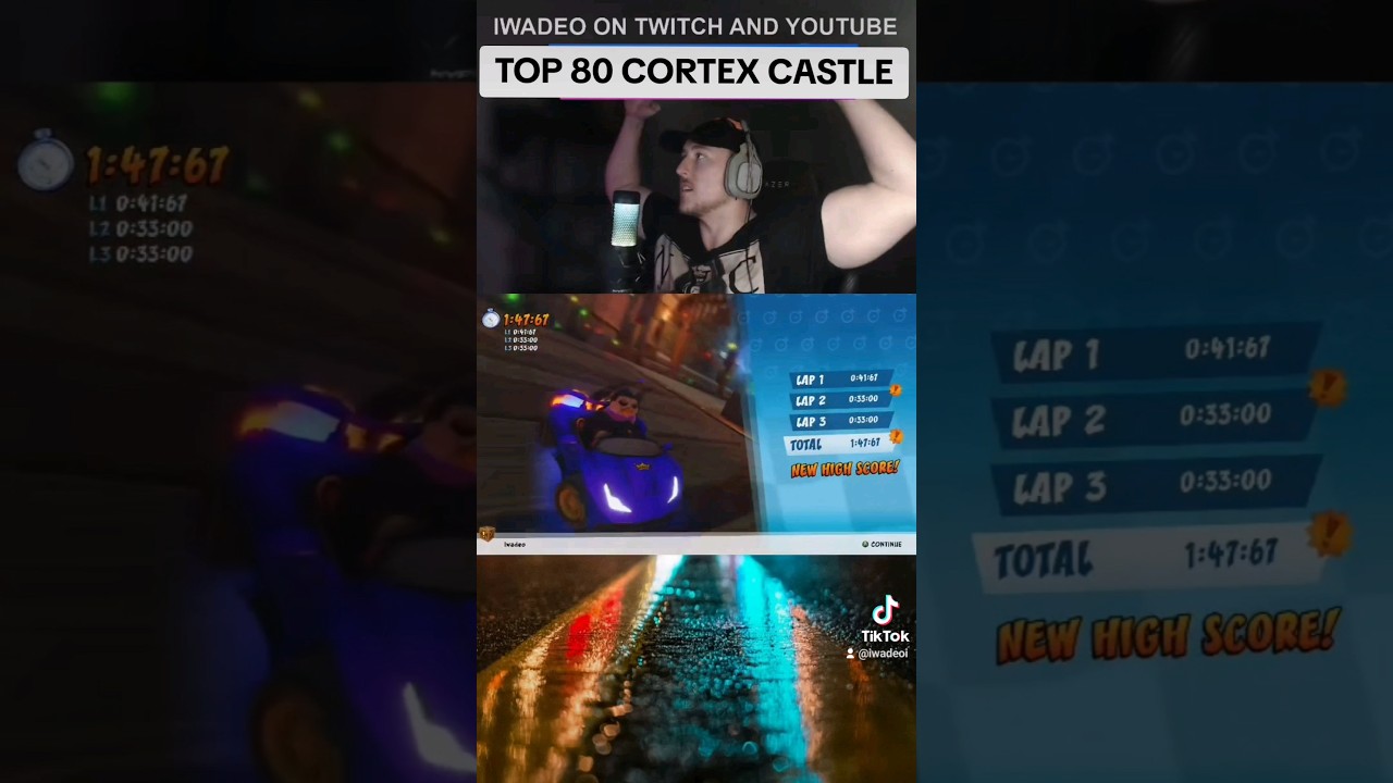 Top 80 cortex castle in crash team racing nitro fueled time trails gameplay. 