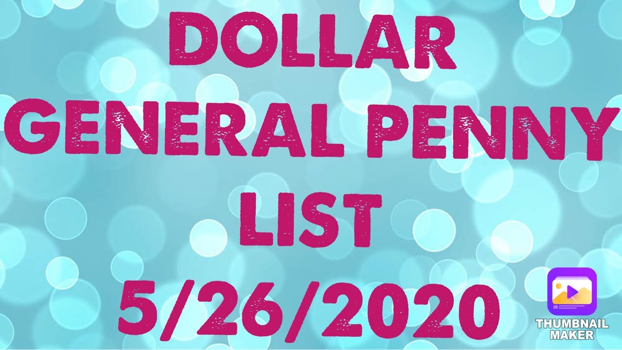 DOLLAR GENERAL PENNY LIST FOR 5/26/2020 Food for a penny!! With