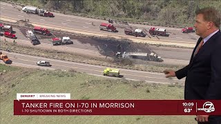 I70 closed near Morrison due to tanker fire