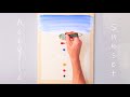 Acrylic Painting Seascape on Canvas - An Easy Abstract Painting for Beginners - Beach Sunset