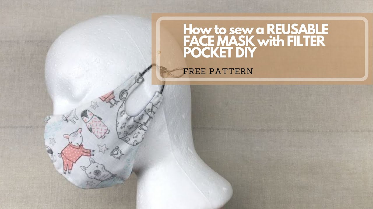 How to sew a REUSABLE FACE MASK with FILTER POCKET// DIY Fabric Face mask the Olson mask COVID19No.7