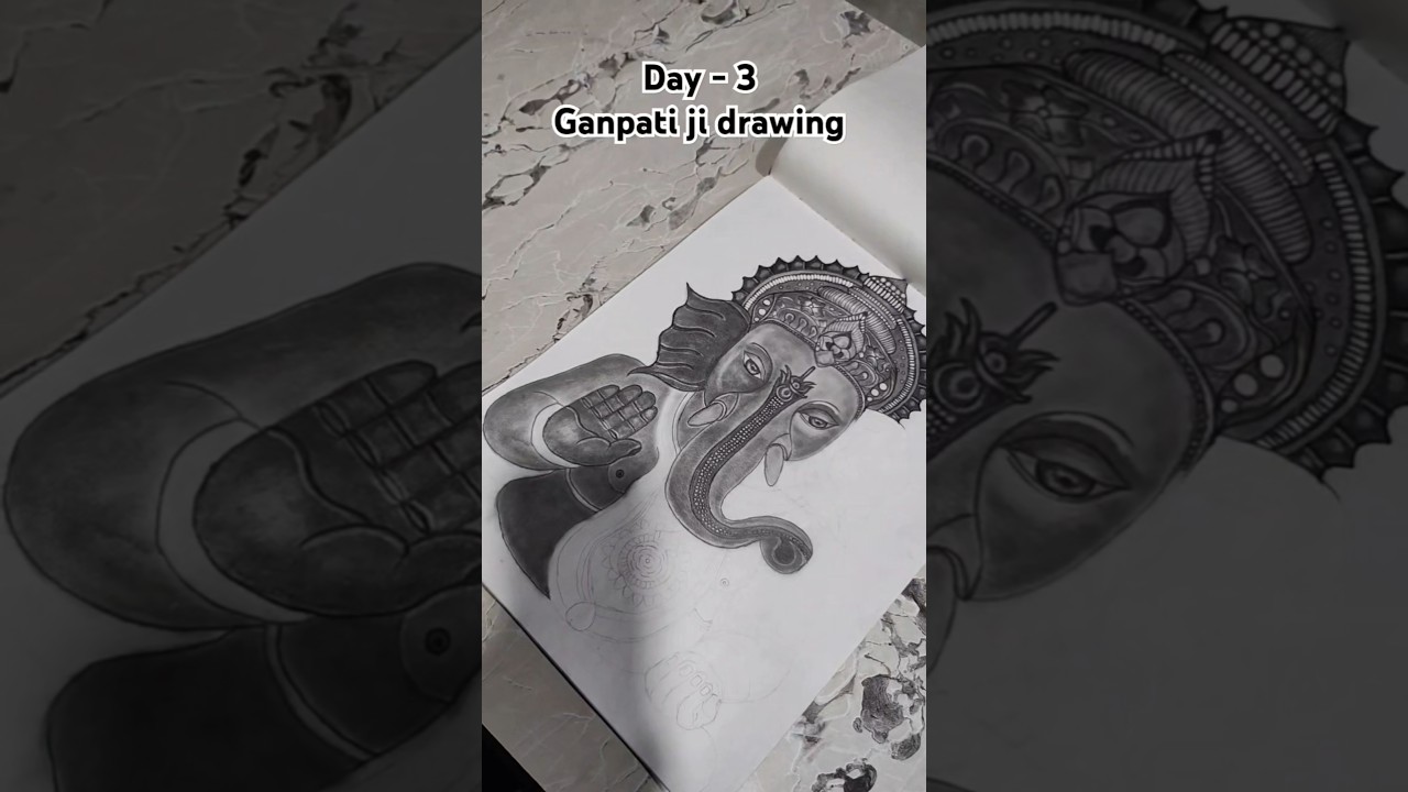 Drawing Ganesh Ji: where creativity meets spirituality. 🌟🎉"