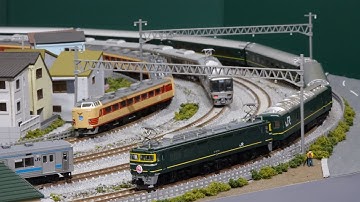 JR京都線風Nゲージ複々線レイアウトでEF81トワイライトエクスプレスを楽しむ N scale model railroad layout