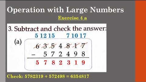 Class 5, Mathematics, Ex 4 A, Operation With Large Numbers by Shweta Gupta