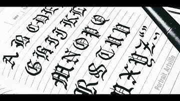 GOTHIC CALLIGRAPHY ALPHABET A to Z..in capital/for beginners..