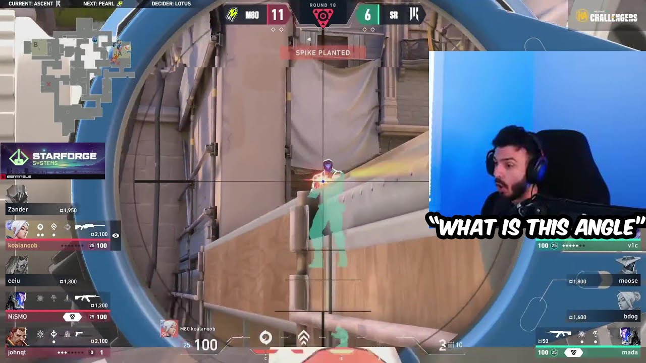 SEN Tarik REACTS To M80 Koalanoob Showing A GAME BREAKING Angle In VCT Challengers