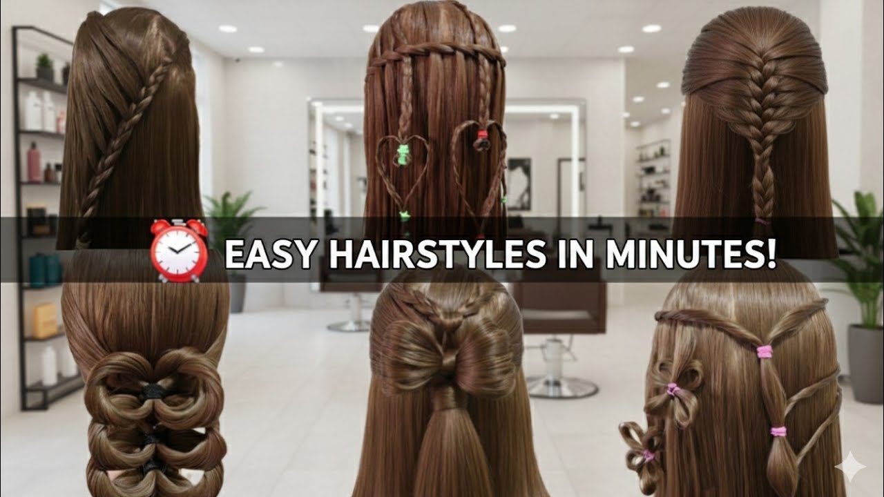 10 Easy 1-Minute Hairstyles for Busy Mornings! ✨ Elegant Hair Hacks & Tutorials for School/Work