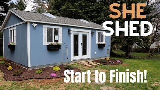 My Pretty 'She Shed' From START to FINISH!  Thrift Diving