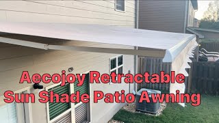 Aecojoy 13’X8’ Retractable Sun Shade Patio Awning. DIY Install & Review.