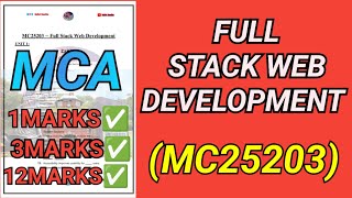 Full Stack Web Development- MC25203| MCA | FSWD | Web Development| MC25203| Regulation 2025 #mc25203