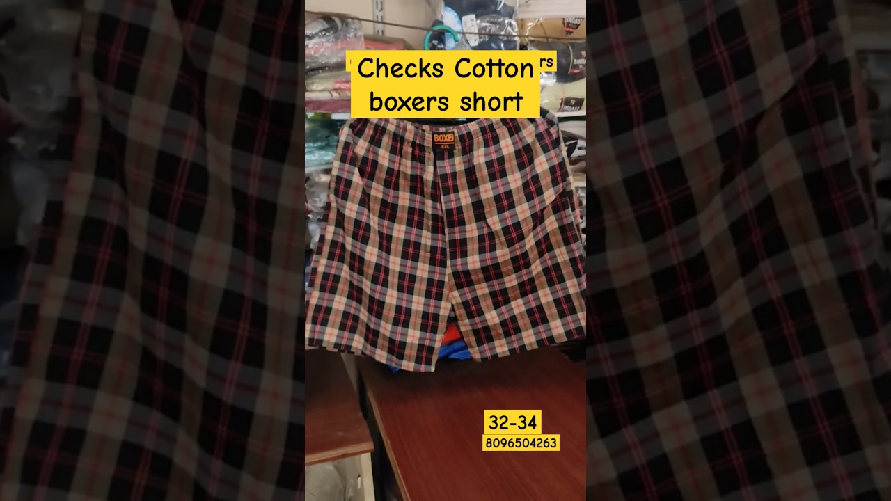 Printed Checks Cotton Boxers Shorts For Mens Boys| Mens Shorts| 