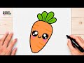 How to Draw a Cute Kawaii Carrot ????✨ | Easy Cute Digital Illustration