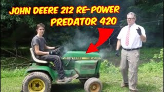 John Deere 212 Re-Power!  Part 1  How to replace the engine in a John Deere 200 series tractor