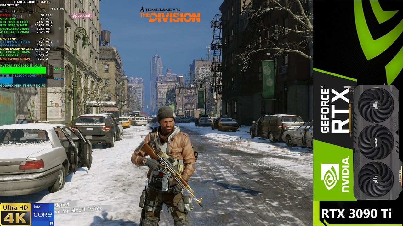 The Division Ultra Settings NVIDIA HFTS 4K | RTX 3090 Ti | i9 12900K 5.2GHz