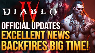 Diablo 4 Just Got Excellent News But It Backfired Big Time...All New Dev Updates!