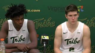 Tribe Men's Basketball Player Post Game vs. Hampton