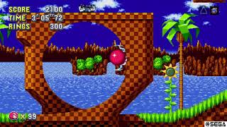 Sonic Mania  - Green Hil Act 1 (Knuckles) Ring Attack - 756 Rings
