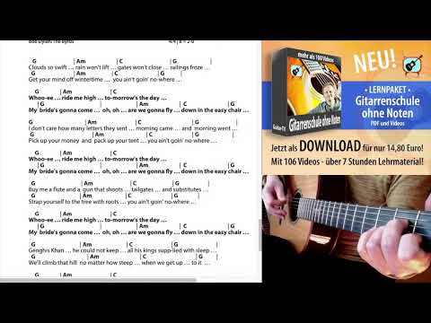 You Ain't Goin' Nowhere - Bob Dylan/The Birds, Cover, Chords, Lyrics - Play along!