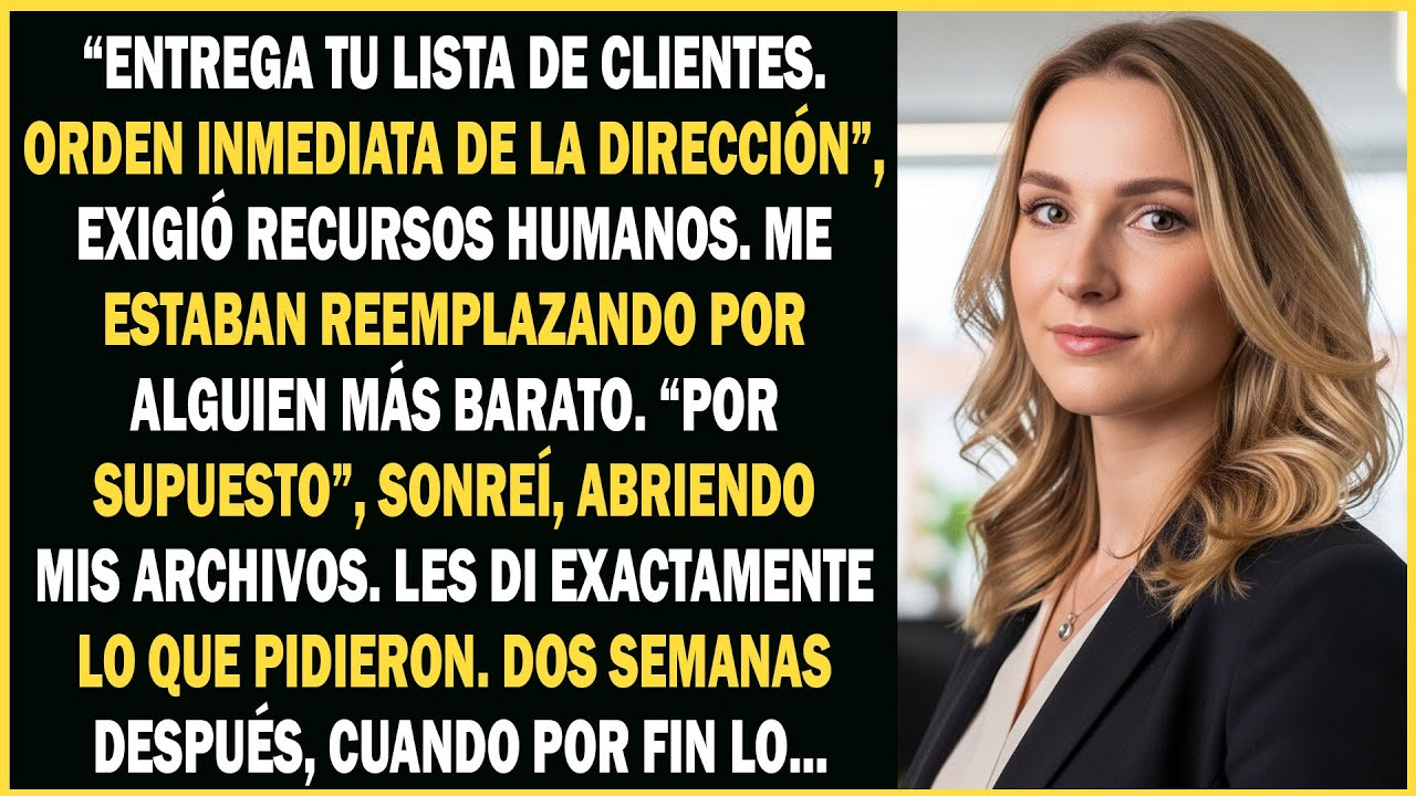 Me ordenaron entregar mi lista de clientes, lo que entregué en su lugar los dejó...