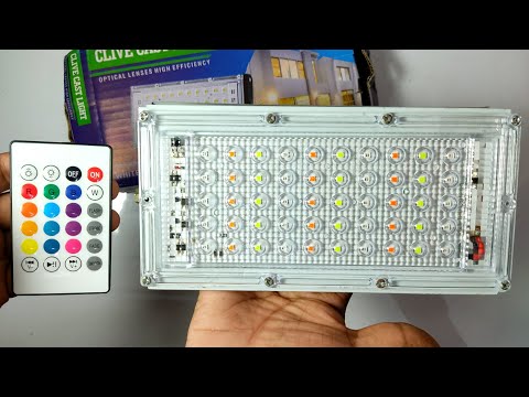 Video: RGB Spotlights: LED Farve Modeller Med Fjernbetjening, 10 W, 30 W, 50 W Og 100 W, Valg Af Udendørs Og Akvarium Spotlights