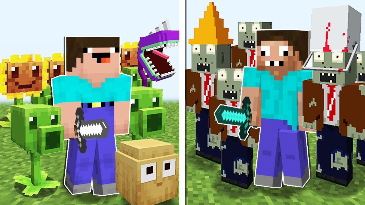Noob Plants vs. Pro Zombies in Minecraft! Noob and Pro are playing Plants vs. Zombies in Minecraft.