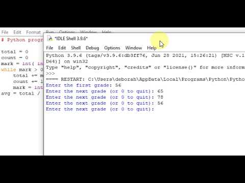 Python program While Loop  to Count Grades