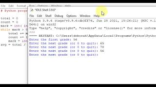 Python program While Loop  to Count Grades
