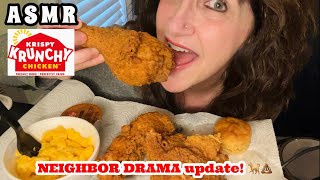 Gas Station fried chicken? KRISPY KRUNCHY CHICKEN & Neighbor UPDATE! 💩 ASMR Mukbang (Whispering)