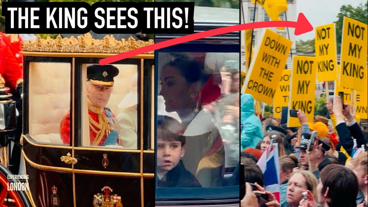 CHAOS! ‘NOT MY KING!’ CHANTS AS KING, QUEEN & PRINCESS KATE RIDE BY ...