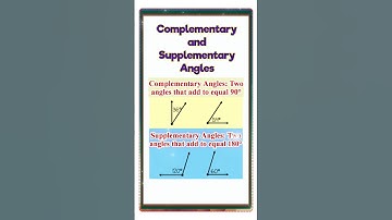 Complementary Angles & Supplementary Angles#complementary #supplementary#complementaryangles #shorts