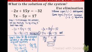 6.3 Day 2: Solving Systems using Elimination