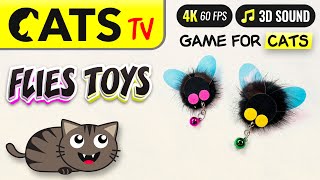 CAT TV  Flies toys for cats to watch  4K  3 HOURS
