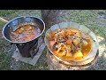 Cocinando chupín de sardinas en el jardín, @COCIN-AR