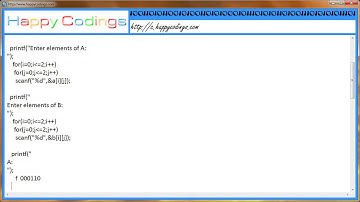 Program to multiply two 3x3 matrices c code example