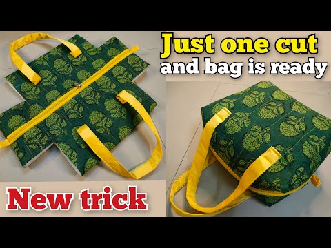 Very easy zipper handbag. handbag cutting and stitching. zipper handbag.  shopping bag. bag banana - YouTube