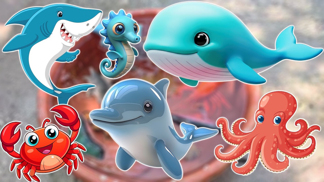 Learn the names of sea fish in the world: whales, sharks, dolphins, octopuses, crabs and seahorses