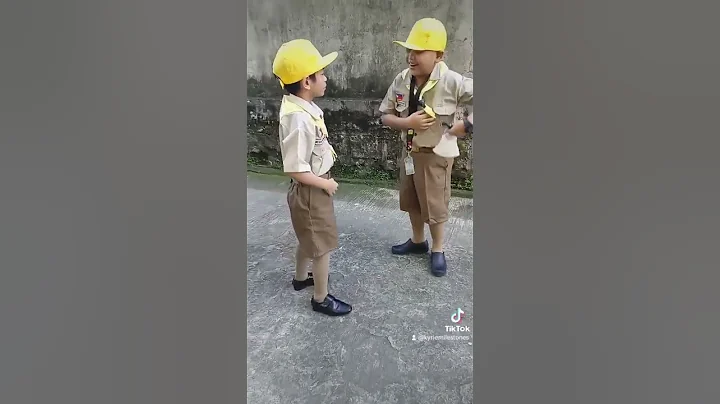 HANDSOME LITTLE KIDS ENJOY WEARING BOYSCOUT UNIFORM #shorts #boyscouts #goodlooking #friend #excited