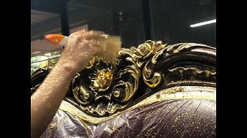 Quy Trình Sơn Mạ Vàng Bộ Sofa Tân Cổ Điển Gỗ Óc Chó Đẳng Cấp -Luxurious Decor