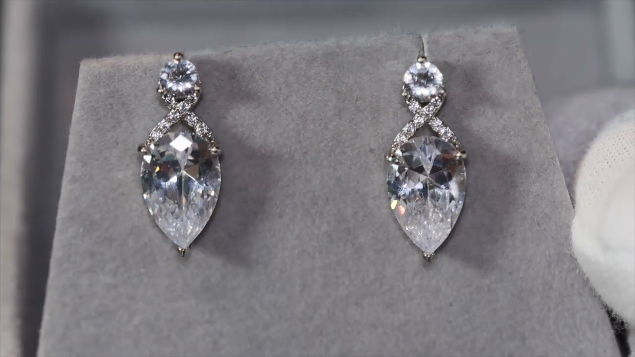 Pear cut diamond earrings, Teardrop diamond ear studs, Pear cut diamond ear studs
