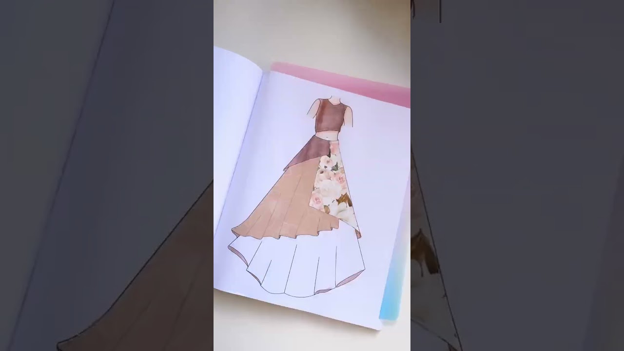 Fashion Designer Pink dress with washitape and Ferris wheel press ink | washitape ideas, washi dress