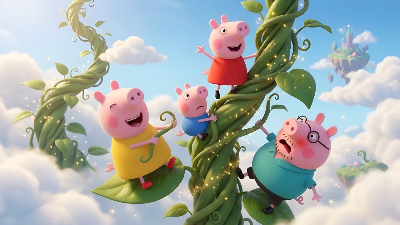 OH NO! WHAT Is Peppa Doing on the Giant Beanstalk in the Clouds?! | PEPPA ANIMATION 3D
