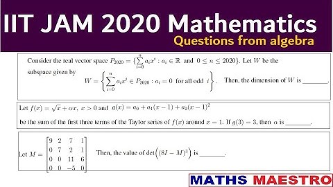 IIT JAM 2020 Mathematics Question No 49,54 and 58 solved interactively for benefit of students.