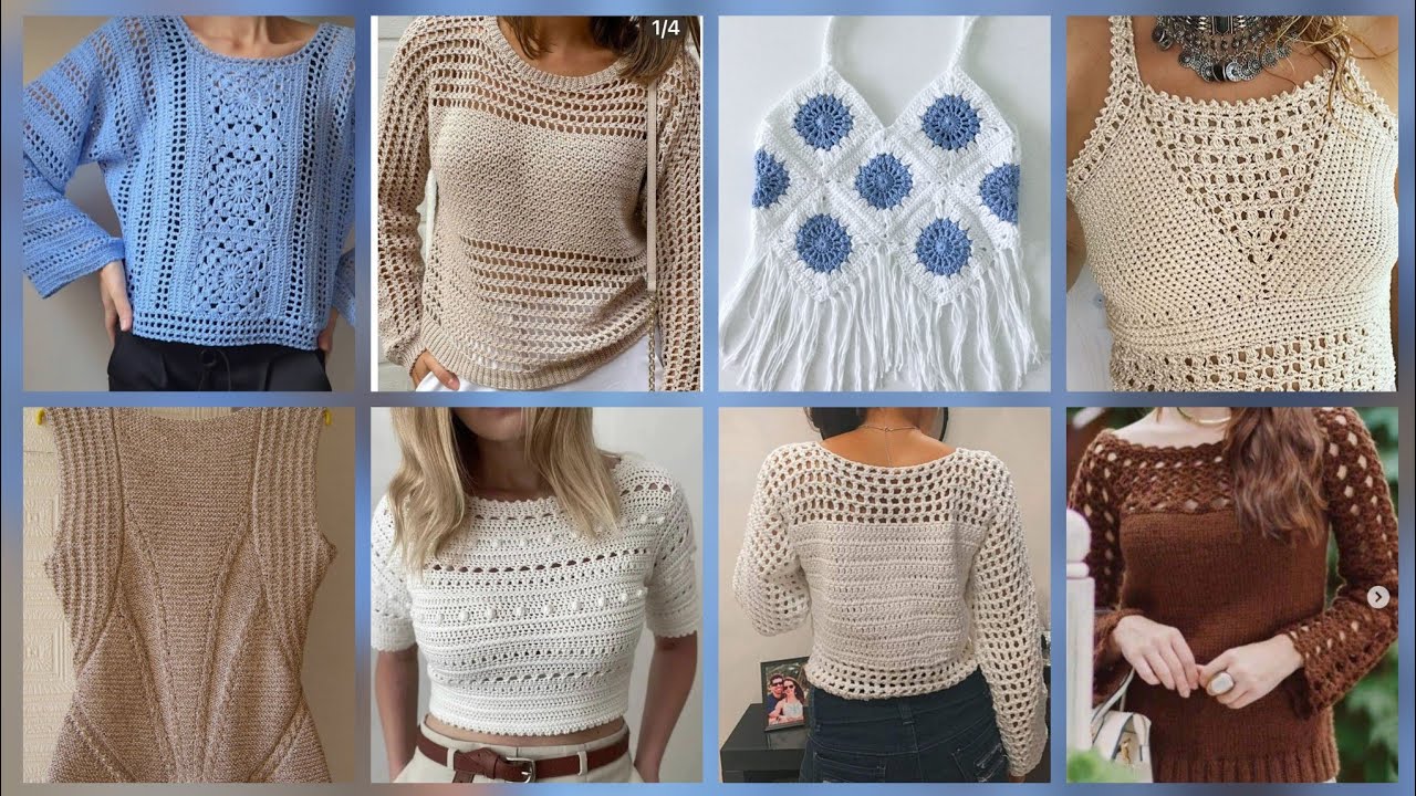 Most beautiful stylish crochet tops blouse design 