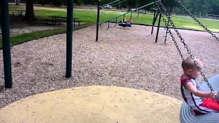 3Yo William Swinging On The Tire Swing