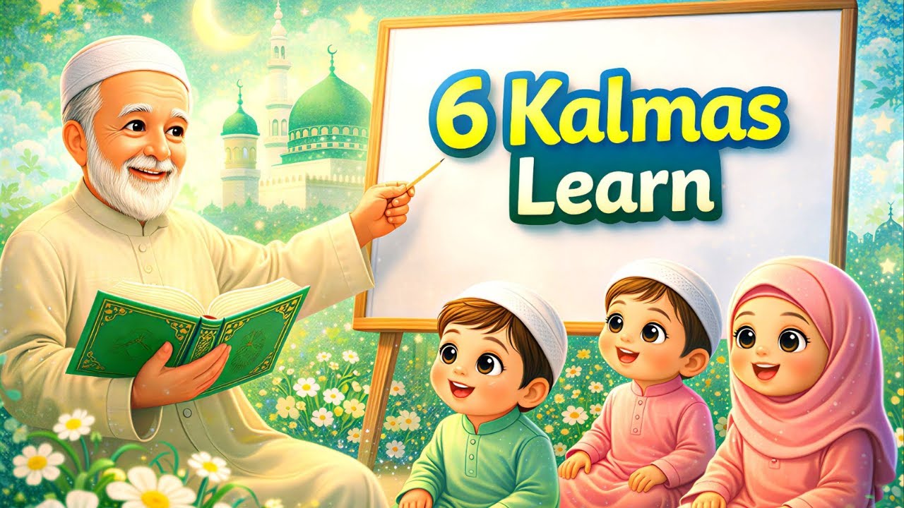 Six Kalmas for Kids  Learn 6 Kalmas  Islamic Learning Video