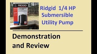 Demonstration of Submersible Utility Pump.