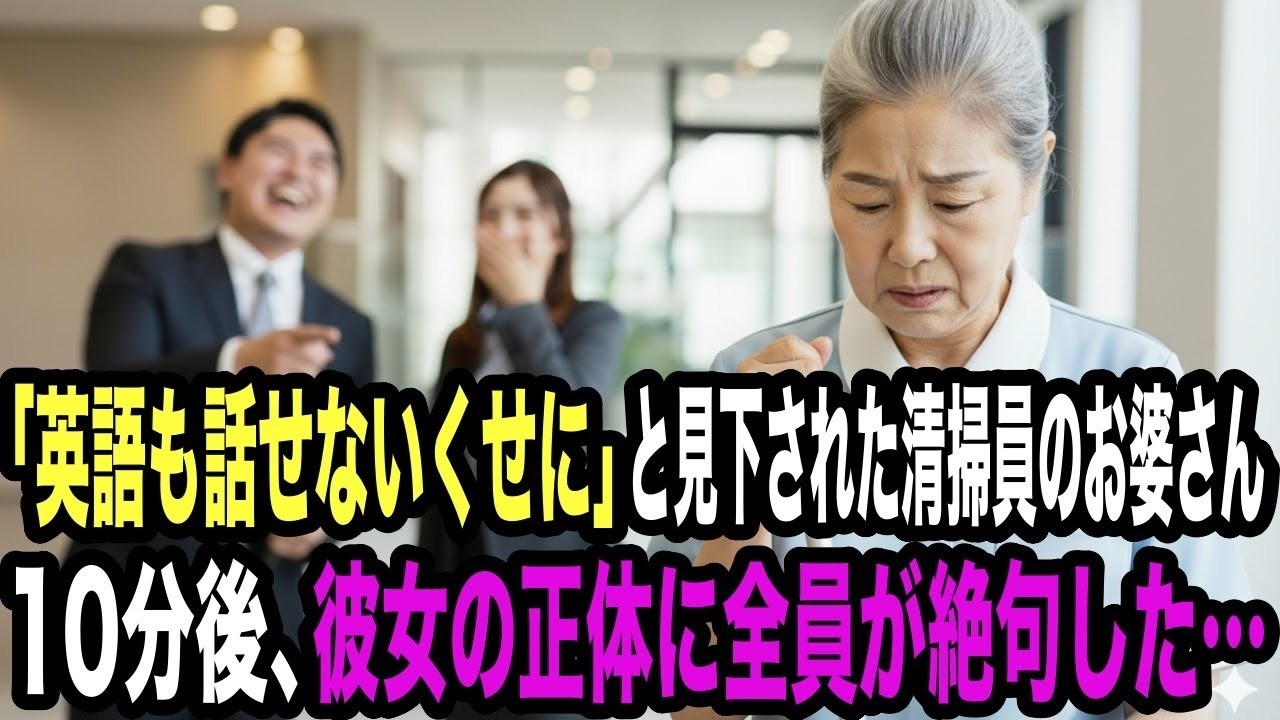 「英語も話せない清掃員」を嘲笑した若手社員。10分後、彼女の正体に全員が凍りついた
