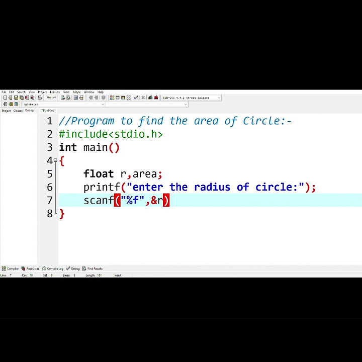 Program to find the area of circle in C Programming Language - YouTube